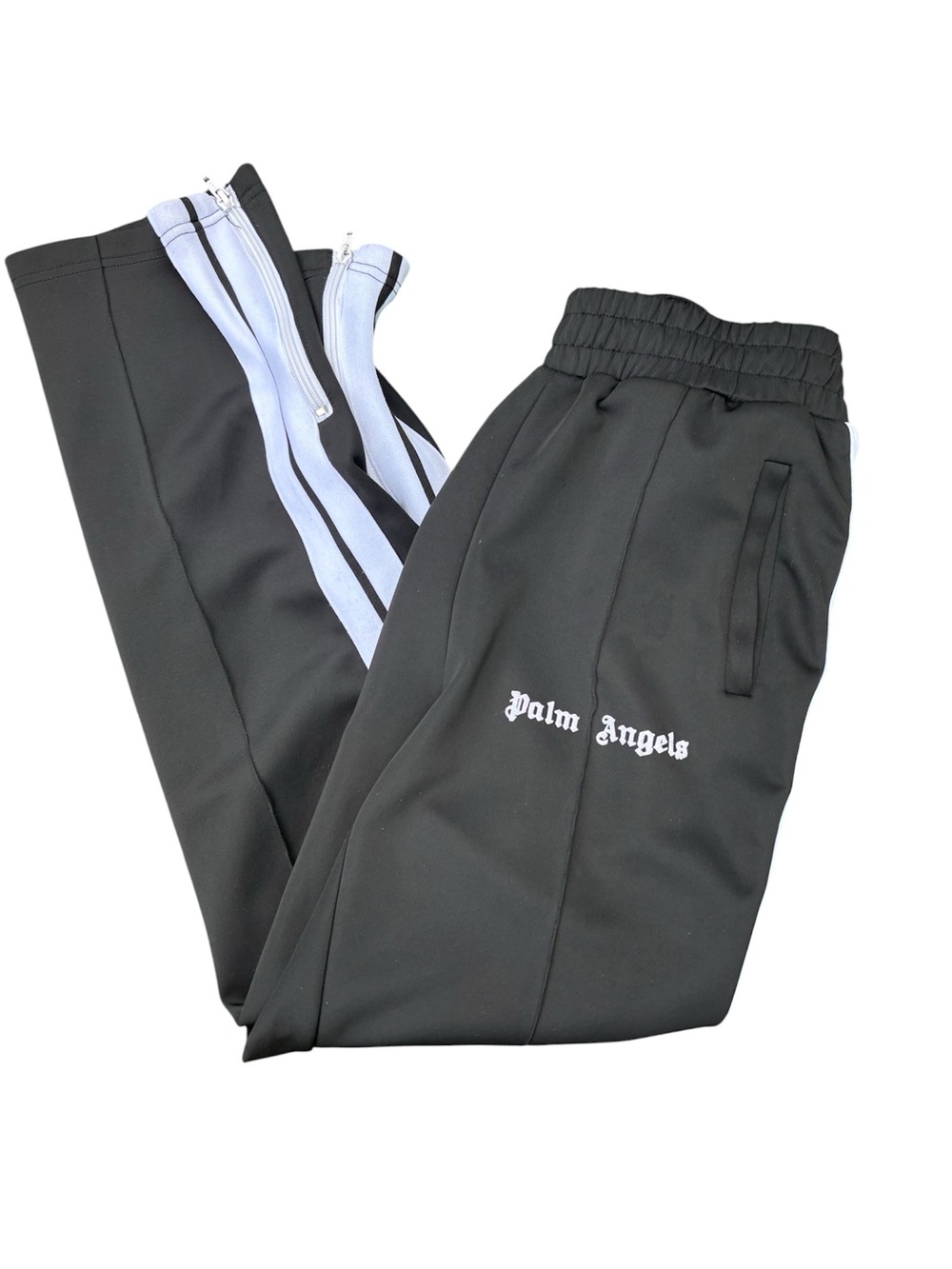 Mens Sz M Palm Angels Track Pants stripe Black and White